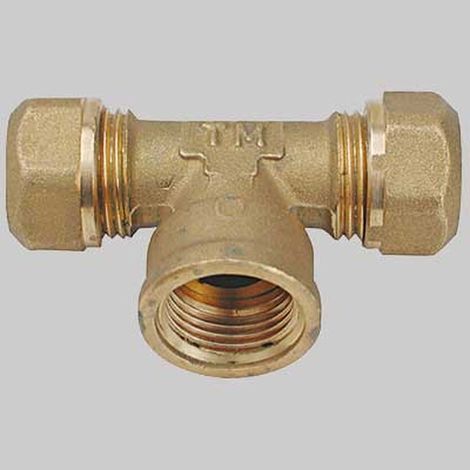 RACCORDO A TEE FEMMINA CON OGIVA P.T.E.F. - 16 x 1/2 x 16 - 1/2