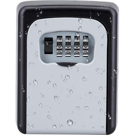 GDHZS- Boite a Clef avec Code Fixée au Mur, Boite a Clefs Securisee Exterieur pour Les Clés de la Maison, Boite à Clé à Combinaison pour Le Bureau, Les Affaires AirBnB, etc(Gris) (1/5)