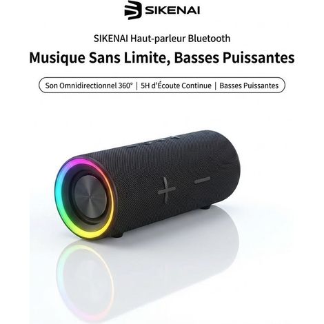 Enceinte lumineuse sans fil-SIKENAI-4000mAh-Enceinte Bluetooth Puissante