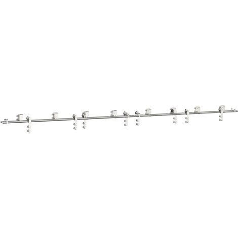 Maison Exclusive - Kit Binari Porta Scorrevole 400 cm Acciaio Inossidabile Argento