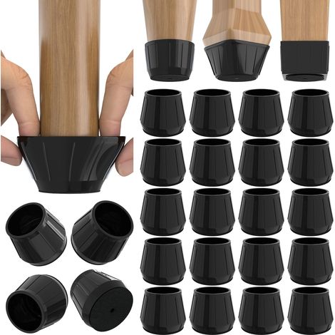 Lot de 24 protections de sol en silicone pour pieds de chaise en bois dur, en caoutchouc épais, coussinets antidérapants pour protéger les sols en bois des rayures et réduire le bruit (1/5)
