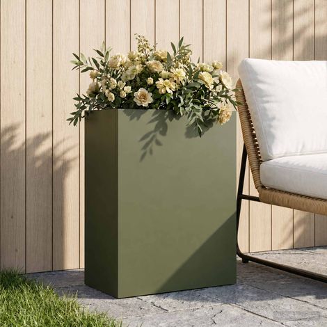 vidaXL Macetero de Jardín Verde oliva 40 x 20 x 50 cm (1/5)