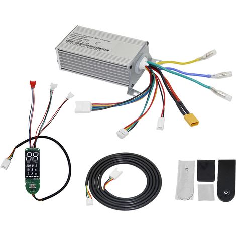 Kit de contrôleur 36 V 350 W, contrôleur à affichage numérique, câble de communication, cache pour tableau de bord, accessoires pour scooter électrique - Kit de quatre pièces comprenant un contrôleur 