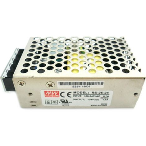 Alimentatore MW MEAN WELL CV Trasformatore 24V 25W 1,1A RS-25-24 Per Illuminazione A Led (1/3)