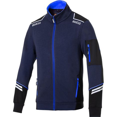 SPARCO FULL ZIP TECH ALABAMA - Colore: Blu Marine / Azzurro - Taglia: L
