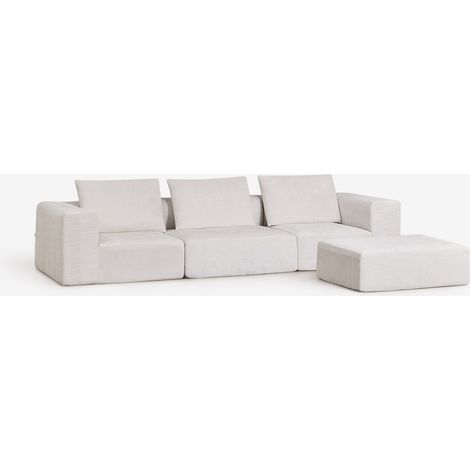 SKLUM 3-teiliges modulares Sofa und Pouf aus Chenille, vakuumverpackt Norridge                                   