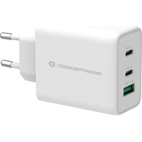 conceptronic ALTHEA12W cargador universal blanco 5V 2 USB-C (1/4)