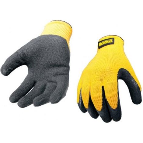 DeWalt Yellow Knit Back Latex Gloves