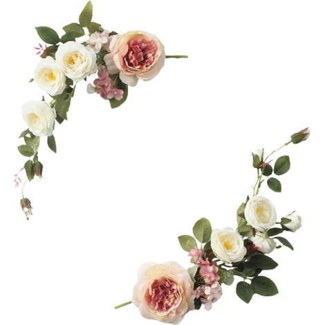 Fleur de Linteau, Décor de Fausses Fleurs Colorées avec Bande de Fleurs en Soie pour Cadeau de Cérémonie de Mariage à la Maison (1) (1/5)