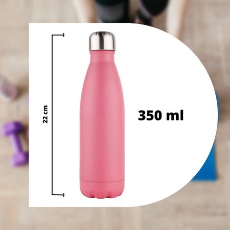 Trade Shop - 350 ml Sportwasserflasche Edelstahl Doppelwand für Campingschule - (1/3)