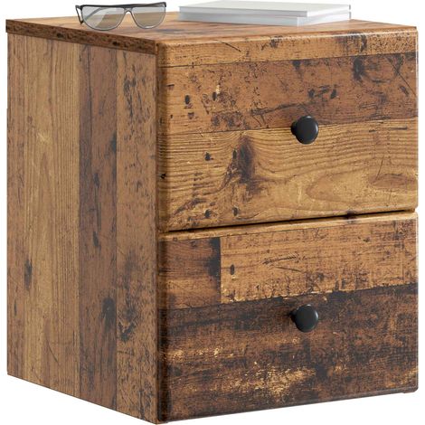 Maison Exclusive - Mobiletto da notte a muro 2 pcs Legno antico 34,5 x 33 x 40 cm