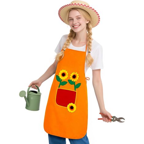 Gardener Apron for Adults, Sunflower Gardening Apron with Pocket for Men and Women for Barbecue, Restaurant, Cafe, Gardening Party Carnival Theme (1/5)