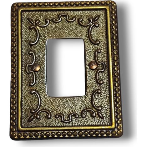 Placca in ottone modello Gotic 2 Posti Interruttore Bticino Piuma