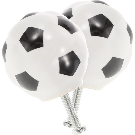 Bouton de Meuble en Céramique Football │ Poignées de Tiroir Décoratives Résistantes à L'usure │ Lot de 2 Pièces │ Accessoires pour Placards et Armoires de Chambre (1/5)