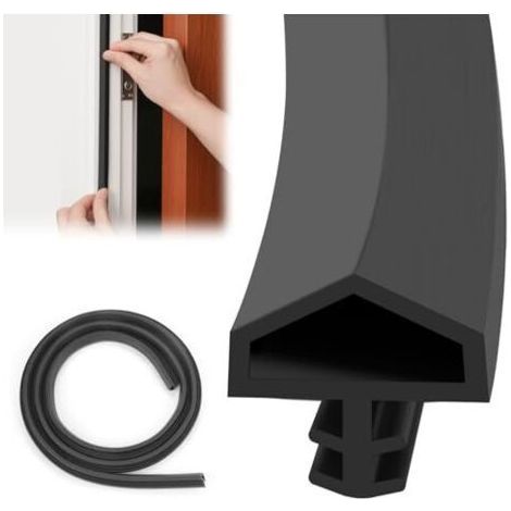 Joint de porte en TPE, profilé d'étanchéité, joint de cadre de porte pour isolation acoustique, joint de porte intérieure 12 mm, blanc, disponible en 5 m (1/5)