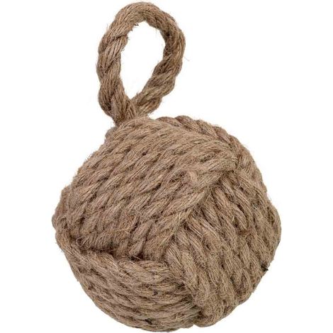 Tope de puerta de algodón beige 13x13x22h cm