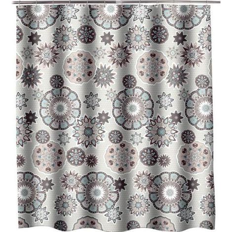 Rideau de Douche 240 x 200 cm - Polyester - Blanc - Contemporain - Design (1/4)
