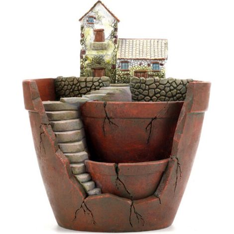 Pot à plantes succulentes en résine, pot à bonsaï, décoration esthétique et unique pour l'intérieur et l'extérieur, bureau ou maison (1/4)