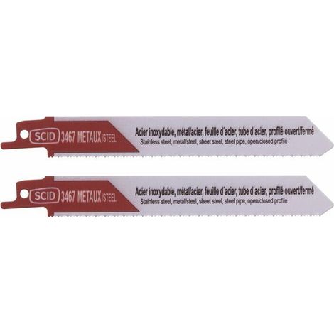 Lame de scie sabre classique métal - Epaisseur 0,9 mm - Longueur 150 mm - Vendu par 2 (1/2)