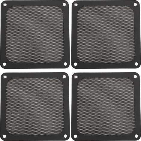 Packung mit 4 magnetischen Staubfiltern für Computerlüfter (120 mm), aus schwarzem PVC, kompatibel mit Hühnerstalllüftern und Belüftungssystemen. (1/5)