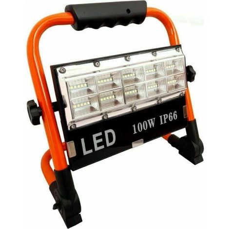 FARO A LED LUCE PER CANTIERE FARETTO LAMPADA DA LAVORO A BATTERIA RICARICABILE (1/3)