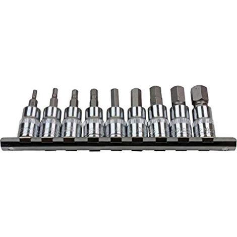 US PRO 3385 9 pz 3/8" dr SAE/Imperial Hex, guida a brugola, argento