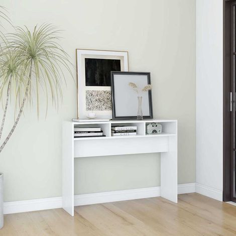 Console Table d'appoint - Meuble d'entrée Blanc 105x30x80 cm Aggloméré BV795810 - BonneVie (1/5)