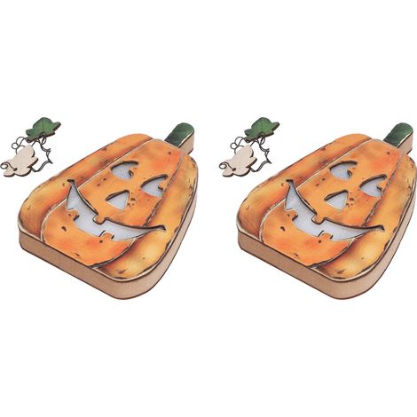 Lanterne citrouille LED décorative en bois pour Halloween et Thanksgiving (1/5)