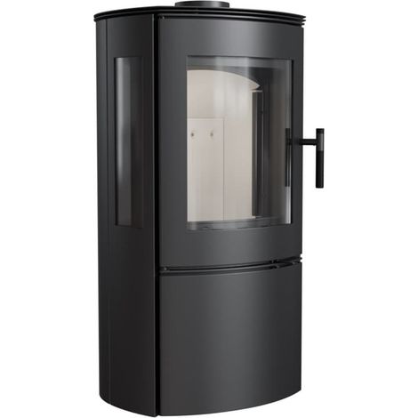 Kaminofen aus Stahl KRATKI FALCON VIEW Ø 150 10 kW mit Türfeder (1/5)