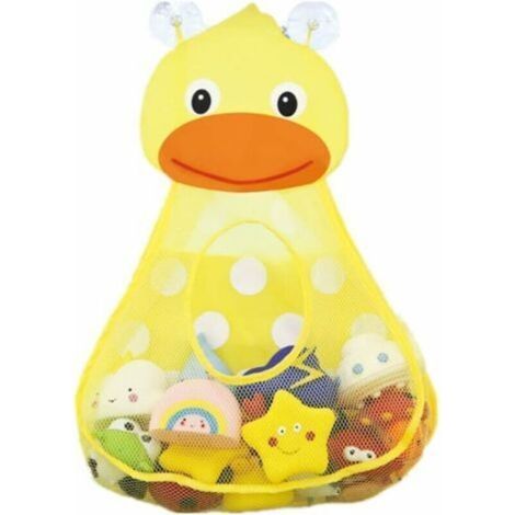 Aufbewahrungstasche für Babybadewannenspielzeug, hängendes Netzgewebe, schnelltrocknendes Gitter, Spielzeugaufbewahrung (gelb) (1/5)