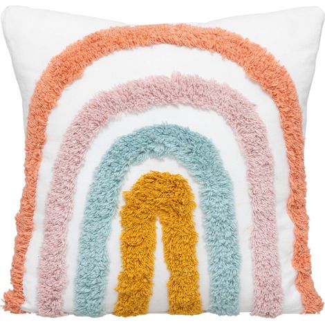 Coussin enfant en coton tufté ARC EN CIEL (1/4)