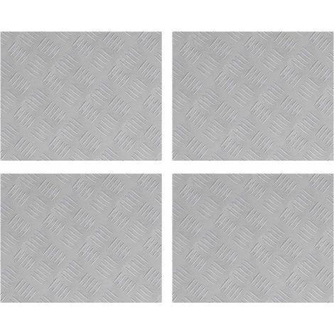 Treppe Tritt Rechtwinklig 4 pcs Silber 50 x 40 cm Aluminium vidaXL