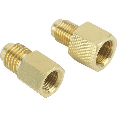 2 Stück 1/2-Zoll-ACME-Messing-Kältemitteladapter, Kältemittel-Vakuumpumpenanschluss-Zubehör (1/5)