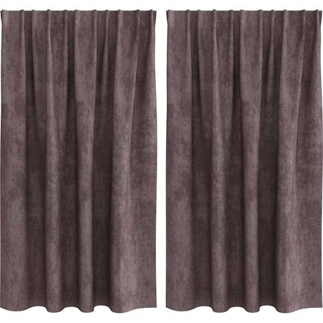 Rideaux en velours 2 pcs Marron 140 x 140 cm Velours (1/5)
