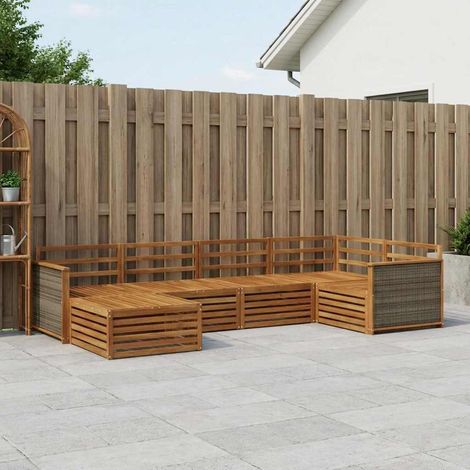 vidaXL Outdoor-Sofagarnitur 6 pcs Natur (1/5)
