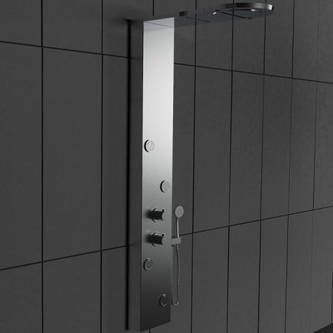Pannello colonna doccia idromassaggio in acciaio inox lucido Sicena Tingh