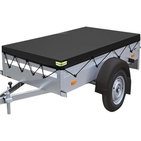 Anhängerabdeckung 214×122×13 cm, Anhängerabdeckung mit Befestigungsseil, Anhängerabdeckung für die meisten Autoanhänger (1/5)