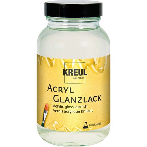 Vernis acrylique brillant à base de résine synthétique, 250 ml, verre, transparent brillant, vernis de protection et de finition pour peintures séchées