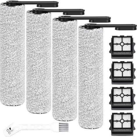 Lot de 9 accessoires pour 2.0 Slim Floor One S5 Combo, brosses de rechange et filtres, aspirateur eau et poussière, 4 filtres, 4 rouleaux de brosse, 1 brosse de nettoyage (1/5)