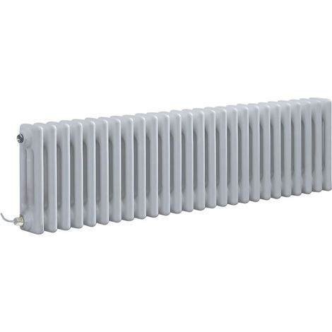 Hudson Reed Windsor - Radiateur Électrique Style Fonte Rétro Horizontal Triple Rang avec Écran Tactile - Blanc - 30 cm x 119 cm