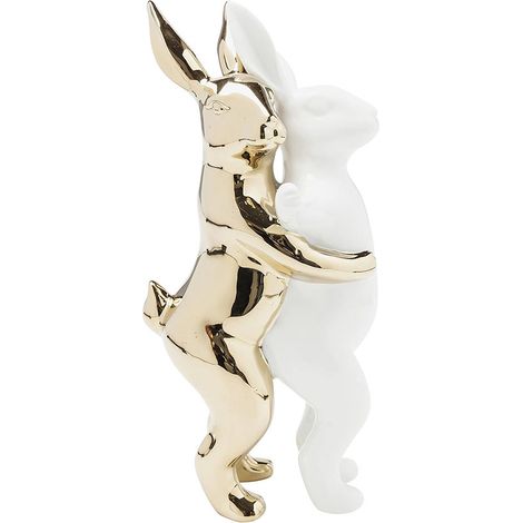 FIGURA DECORATIVA RABBITS MEDIO, ORO 24.5x11.5x14.7cm