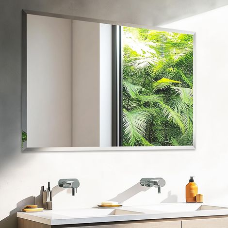 Specchio da Bagno Rettangolare Minimalista Ingresso 100x70cm (1/5)