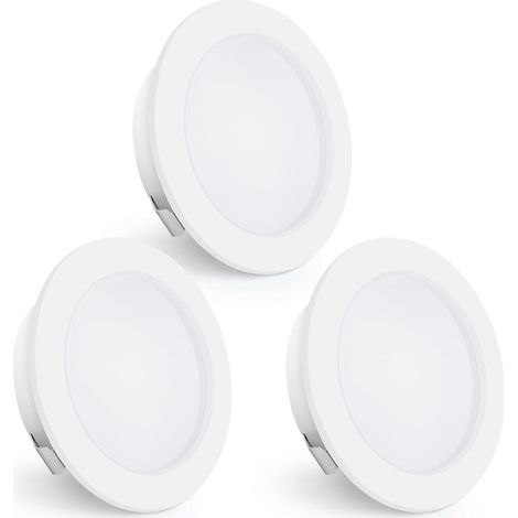 Spots LED Encastrables 230V, 4W 440LM Spots de Plafond 16mm Ultra-Plats 4000K Blanc Neutre Trou de Perçage 55-60mm pour Cuisine, Salon, Chambre, Blanc, Lot de 3 (1/5)