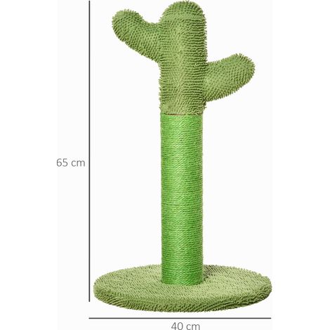 Griffoir pour chat en forme de cactus avec cordes en sisal. 40 x 40 x 65 cm. vert (1/5)