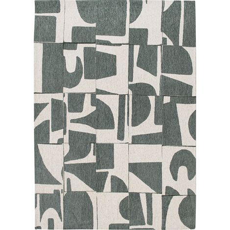 Tapis de salon Papercut Craft Collection 80x150 cm - Sea Spray - Design Moderne Bauhaus, Formes Déconstruites, Tangram, …quilibre Forme et Couleur