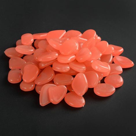 Lot de 50 galets phosphorescents, résine photoluminescente, taille 2-3cm, décoration jardin allée aquarium