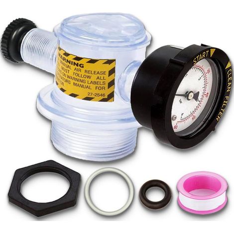 Soupape de décharge manuelle compatible Pentair 273564 – Avec manomètre – Composant pour filtre à sable (1/5)
