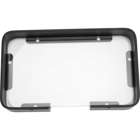 Étagère Murale en Verre Noir sans Perçage pour Salle de Bain, Support Aluminium Élégant et Moderne, Rangement Pratique pour Cosmétiques et Shampooing (1/5)