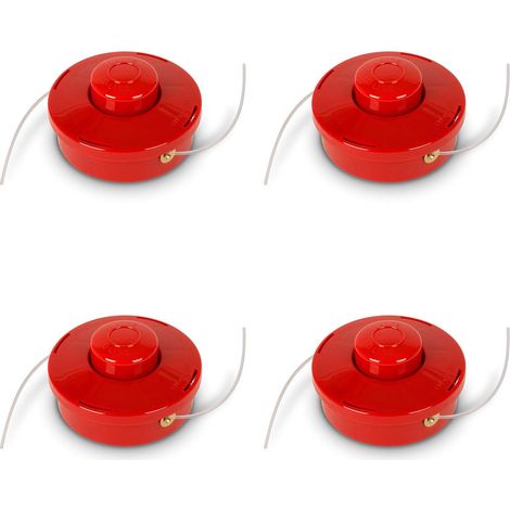 4 Stück Fadenspitzen (4 Stück), M10 x 1,25 Gewinde auf der linken Seite, 3 mm Fadenstärke, 2,3 m Fadenlänge, Ersatzteile für Freischneider-Fadenschneider, 4er-Pack Fadenspule