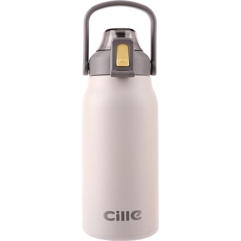 JOORRT1.3L Bouteille D'eau BPA Pas De Fuite Preuve De Fuite Sport Bouteille D'eau Adulte Bouteille D'eau Enfants Fitness Courir Droite Boisson-Blanc (1/3)
